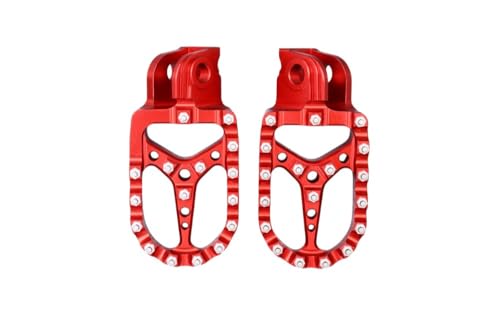avdb-moto Reposapies Cross/Enduro Compatible con KTM SX 85 2003-2004, SX85 17/14 2005-2017, HUSABERG FE 550 E 2005-2008, MC 50 2021-23, BETA XTRAINER 300 2015-16 en Alu Izquierdo + Derecho (Rojo)