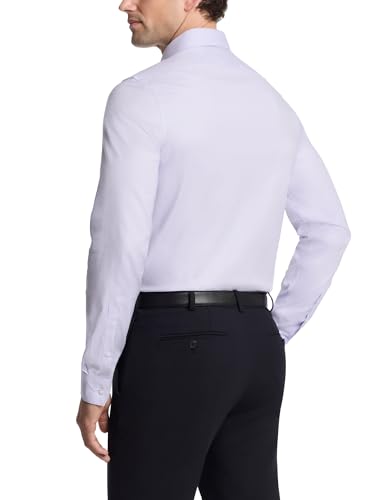 Calvin Klein Men's Non Iron Stretch Slim Fit Unsolid Solid Dress Shirt Shirt, Soft Lilac, 16" Neck 32-33" Sleeve - image 2