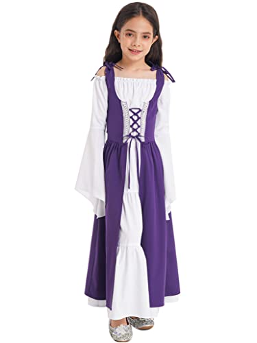 Disfraz para niñas vestido princesa medieval morado talla 16 miniatura 1
