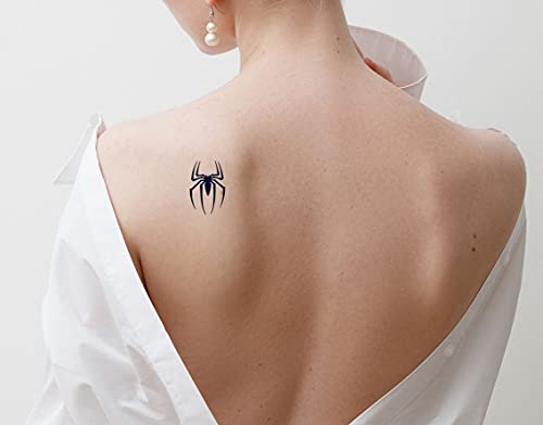 Lasting 1-2 Weeks Juice Temporary Tattoo Ink Semi Permanent For Adults Woman Animal Marvel Costume Hero Sign Navy Blue That Look Real Men Women Chest Neck Arm (4 Sheets) #TOP1