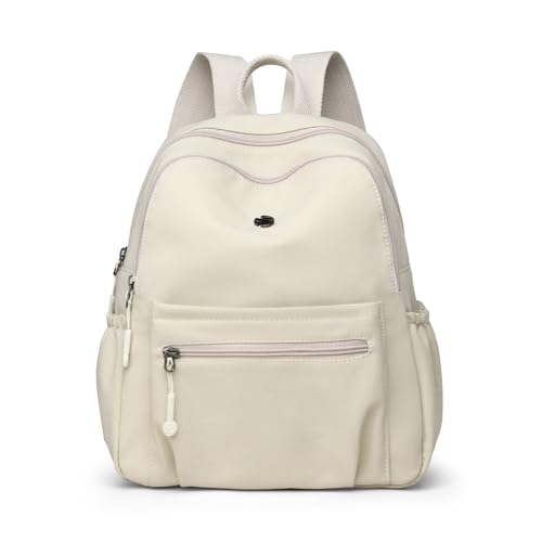 Image of Tanweibago Mini Nylon Women Backpacks,11L Small Ladies backpacks Casual Lightweight Women Shopping Travel Daypack (Z-Cream White)