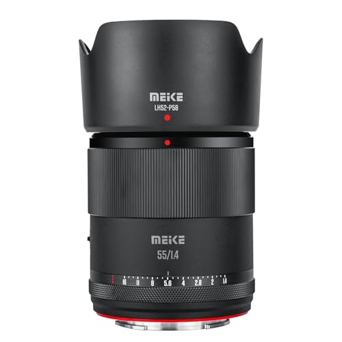 Meike Objetivo de retrato 55 mm F1.4 STM objetivo de enfoque automático compatible con Sony E-Mount APS-C con suave bokeh