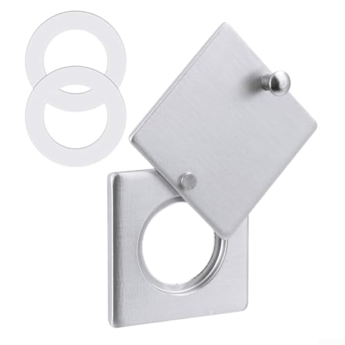 Eawfgtuw Spioncino quadrato con tappo di sicurezza per porta, in lega di zinco, design girevole, regolabile, per ingresso, bagno, patio (spazzolato)