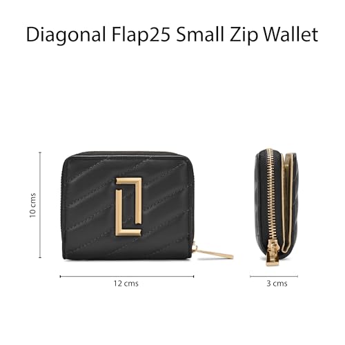 Image of Lavie Luxe Women's Diagonal Flap 25 Quilted Small Zip Wallet | Gift for Women