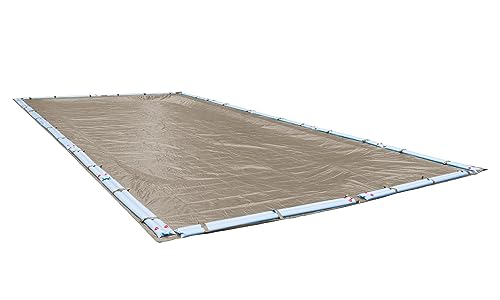 Robelle 12 x 24 ft Professional Tan Winter Pool Cover for Inground Pools, 5 ft Overlap (17 x 29 ft Cover Size), Solid 12 x 12 Scrim, 3.7 oz/yd2, 15-Year Warranty, Style: 571224R-ROBA