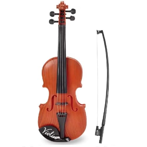 Violino Infantil Musical Com Arco 4 Cordas 42cm Marrom Luxo