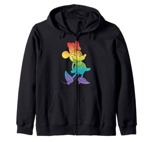 Sweat zip Minnie Mouse Disney veste à capuche enfant arc-en-ciel