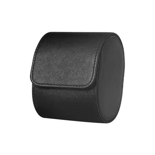 YILWPV Estuche de viaje con 2 rollos for relojes individuales, soporte for pulsera, expositor y almacenamiento Para Reloj(Black)