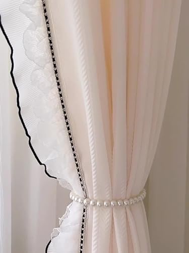 Rideaux fenetre voilage 107x132 en polyester texturé blanc pour salon lumineux - 4