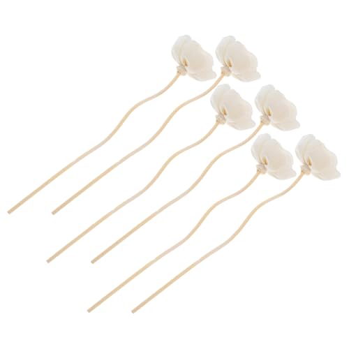 UKCOCO 6 Piezas Varillas de Ratán Naturales para Difusor Aromaterapia con Flores Decorativas para Ambientador de Hogar y Oficina Fácil Montaje Fragancia Duradera