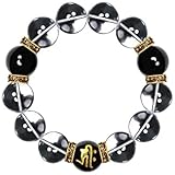 極太16mm ロンデル×水晶 オニキス数珠ブレスレット ロンデルカラー:ピンク×守護梵字:アン(辰、巳年) メンズ 派手 ヤクザ オラオラ系 悪羅悪羅系 ヤンキー チンピラ ちょい悪 チョイワル 悪党の店 BIRTHJAPAN バースジャパン