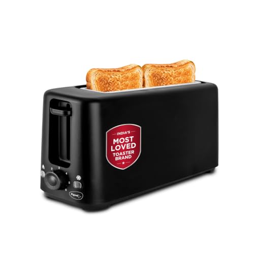 Image of Pigeon Eazy Toast 2 Slice Pop Up Toaster, Wide Slot & Compact, Black