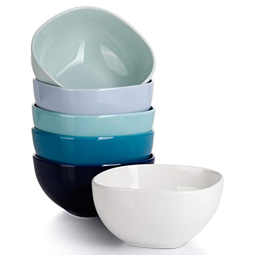 Sweese 110.003 Porcelain Square Bowl Set - 14 Ounce for Cereal, Soup