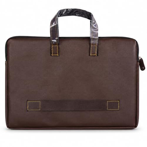 Image of Royal Vegan Leather Laptop Bag for Unisex | Expandable Office Briefcase Fits up to 16-Inch Laptop | Multi-Compartment Organizer | Professional Office, Travel & Daily Use