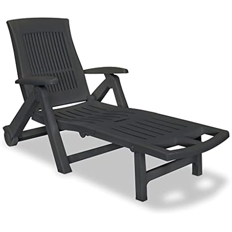 vidaXL Weather-Resistant Garden Lounger with Footrest Cover
