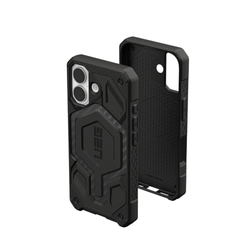 URBAN ARMOR GEAR Monarch Pro Case kompatibel mit Apple iPhone 17 Hülle (Wireless Charging/Magnetische Aufladung, 5-Schichten Schutz) Carbon Fiber