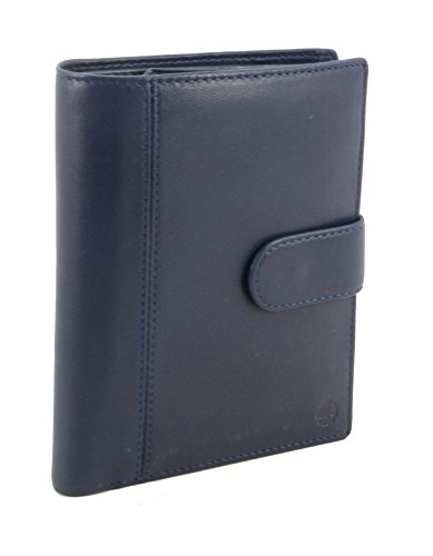 Image of Genuine Sheep Leather Smart Family Size Passport Travel Wallet /Holder - (Blue)