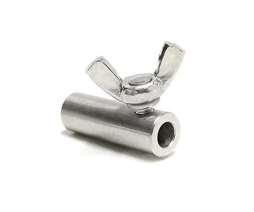 RH056 0.2 inch (4 mm) Stainless Steel Stopper, S Length 1.2 inch (30 mm), Stainless Steel, 1.2 inch (30 mm) Wire Stopper, Butterfly Bolt, Thumbscrew, Treadboard, Bird Damage Countermeasure, Boar Trap Parts, For Traps, Spare, Repair, Red Hat (10 pcs) 10pcs
