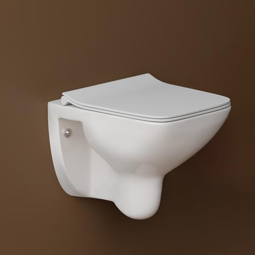 Image of WASSMIST Commode Toilet | Western Commode For Toilet | P-Trap Outlate | SoftClose Toilet Seat