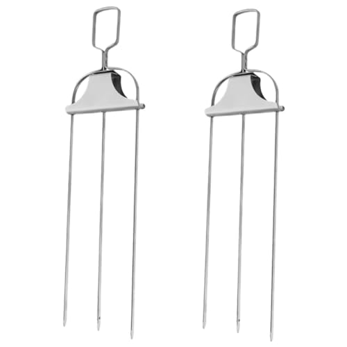 NULYLU Bbq Meat Forks Rotisserie Spit Forks for Rotisserie Spit Rod Stainless Steel Bbq Accessories