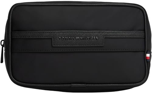 Tommy Hilfiger Neceser Hombre Repreve Washbag con Logotipo, Negro (Black), Talla Única