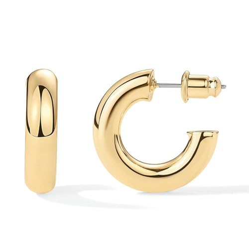 VCODWCSJO Pendientes en Forma de C Circular para Mujer Versátiles Pendientes de aro de Oro de Moda de Alta Gama-Oro