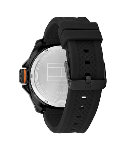 Image of Tommy Hilfiger Men's Black Stainless Steel & Silicone Strap Watch