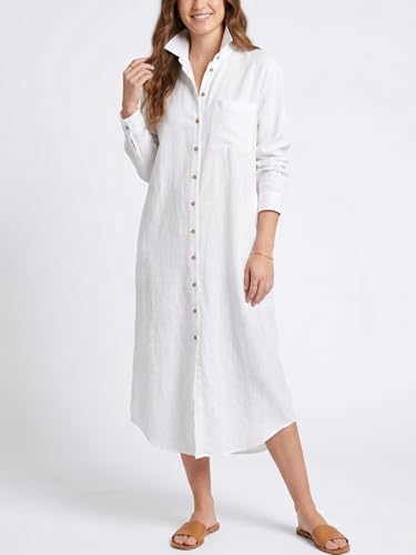 Image of Kuraki Women's Casual Print Button Front Maxi Shirt Dress