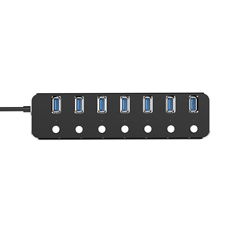 Hub USB 3.0 multiprise 7 trous à commutateurs individuels max 5V 1-2A