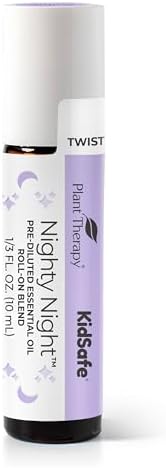 Plant Therapy KidSafe Nighty Night Essential Oil Blend for Sleep 10 mL (1/3 oz) Pre-Diluted Roll-On 100% Pure, Natural Aromatherapy, Therapeutic Grade