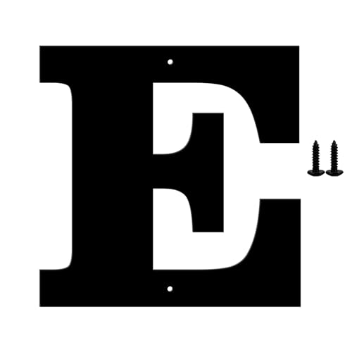 20 Inch House Numbers and Metal Letters for Outdoor Signs – Coated Address Letters for Garden, Door, and Mailbox Decoration, House Letters for Outside with Easy Installation Nail Kit (Letter E)
