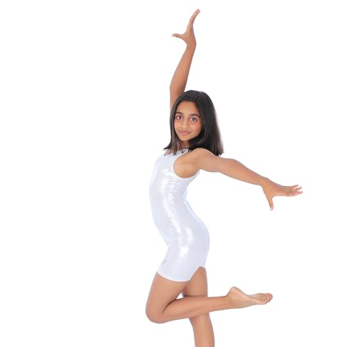 Image of IKAANYA Girls Unitard or Biketard for Gymnastics, Dance, Acrobatics or Swimming (Ages 3-15)