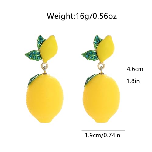 Lemon Earrings for Women Unique 3D Grape Lime Green Leaf Drop Dangle Earring Cute Funky Party Prom Jewelry Gift 7