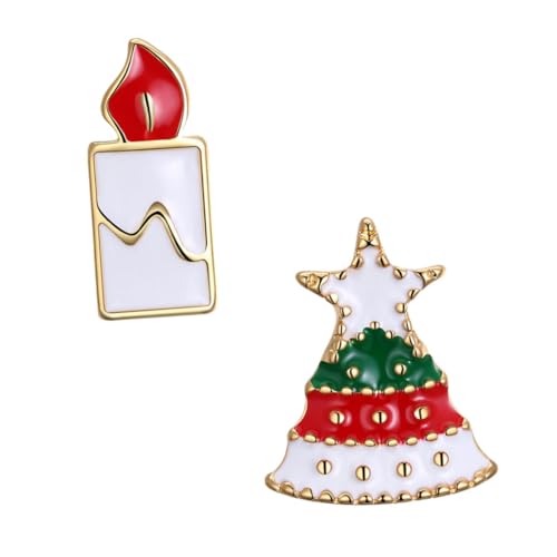 BESTYASH 1paire Boucles Oreilles Alliage De Noël Pour Femmes Sapin Et Bougie Créoles Festives à Porter Lors De Vos Événements De Noël