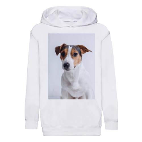 Sweat à capuche enfant au portrait de chien de qualité premium