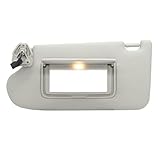 Driver Left Side Sun Visor Replacement Compatible with Nissan Altima 2013 2014 2015 2016 2017 2018 with Light Switch 96401-3TA2A Color Grey