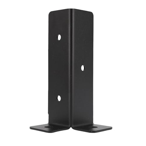 Fockety 4 Pz Staffe di Base per Ancoraggio Regolabile, Resistente in Metallo con Rivestimento in Polvere Nera, Adatto per 1.5x1.5x1.5 2x2 2x4 4x4, Cassetta per la Posta in Legno