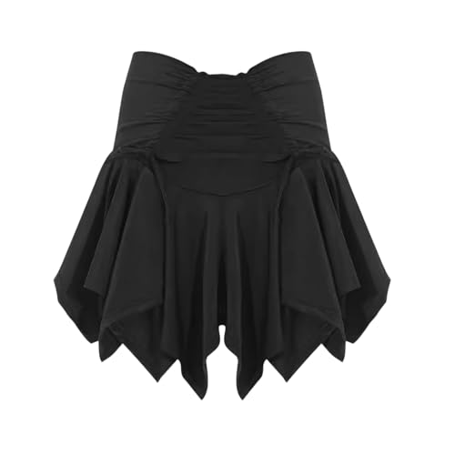 Mini Skirts for Women Lace Up Ruched Layered Asymmetrical Short Skirts Trendy Going Out Flowy Y2k Casual A-Line Skirt4
