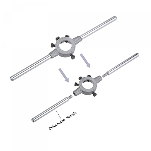 Juego de llaves de mango die stock uxcell de 20 mm porta terrajas para roscado redondo M4 7