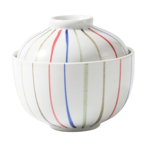 Artibetter 陶磁器製蓋付き蒸し碗 多用途スープボウル おしゃれ和風ご飯茶碗 キッチン用品 食品保持用 こどんぶり対応 家用業務用