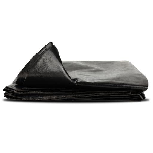 Black/Silver Tarpaulin Waterproof Heavy Duty Tarp Sheet 235gsm Tear Resistant Aluminium Eyelets Outdoor cover Sheet (3 x 4 m / 9.8' x 13.1')