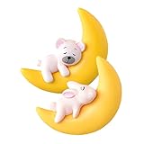 BAZEITFLOW 2個月亮熊 フローティング デコレーション 水槽の装飾 可愛い月の