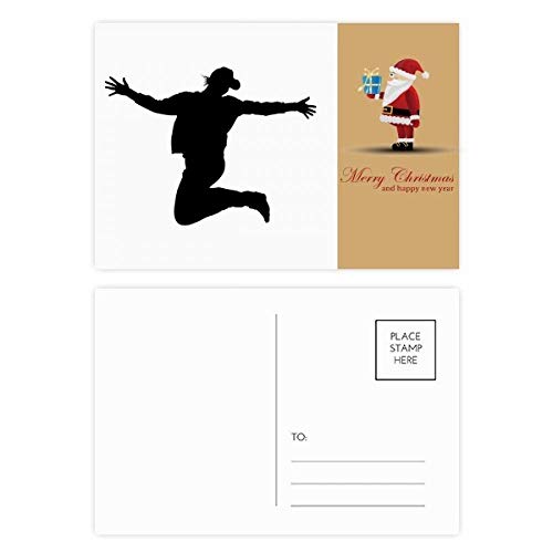 Cartes postales saut de sport et éducation physique motif Père Noël