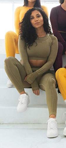 SNV Fitness Suit Mesh Workout Clothes for Women Sportwear Dry Fit Yoga Gym Clothing Yellow Seamless Sport Set Red Orange,6,L