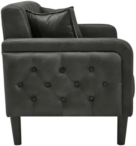 PU Leather Sofa Bed Loveseat 3P Seat Tufted Button Living Room Sofa