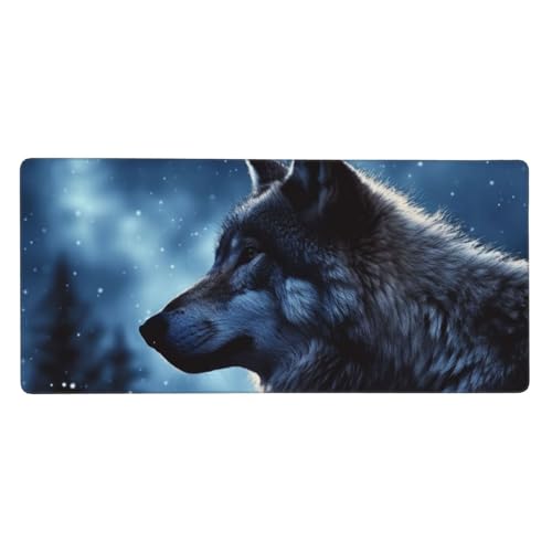 Tapis de souris de jeu XXL loup solitaire pour éliminer le manque d'espace