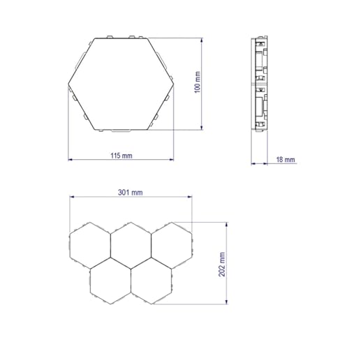 Lámpara de pared táctil magnética con diseño de panal modular para decoración 2