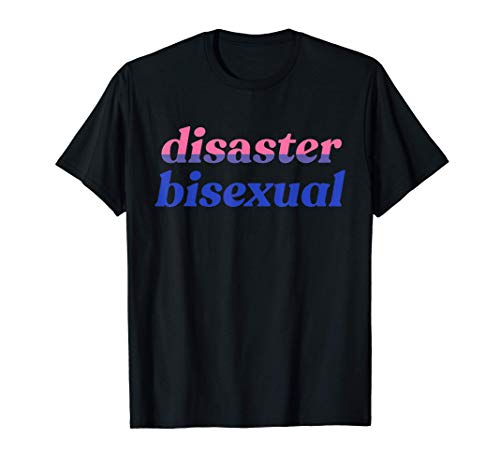 Disaster Bisexual Funny LGBTQIA Bi Pride Flag Meme Maglietta
