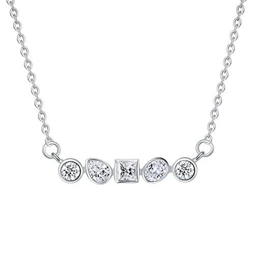 Collier en argent hypoallergénique de 450mm avec zircone cubique durable pour fiançailles