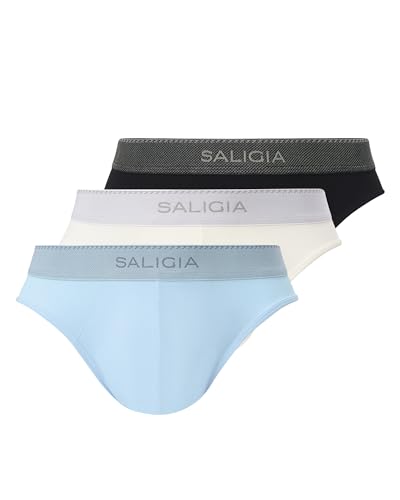 SALIGIA Men’s Briefs 3-Pack – Sexy, Tag-Free & Ultra-Fine 100S TENCEL™ Modal Underwear with No Fly Pouch